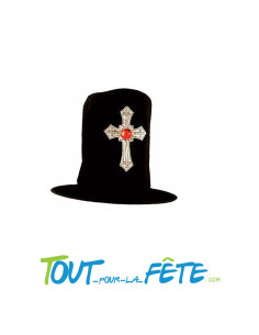 Chapeau de vampire haut de forme avec croix 2