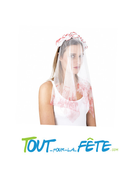 Serre tête voile de mariée sanglant