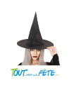 Chapeau de sorcière noire taille unique