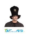 Chapeau haut de forme avec tête de mort noir skeleton