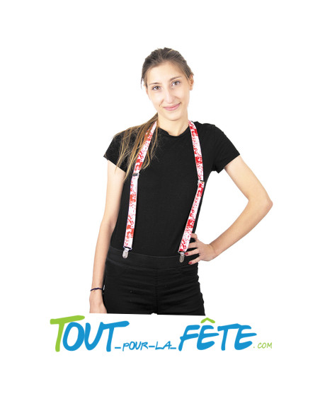 Bretelles blanches avec tache de sang