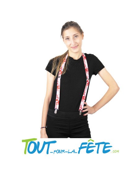 Bretelles blanches avec tache de sang