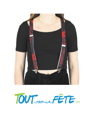 Bretelles noirs avec tache de sang
