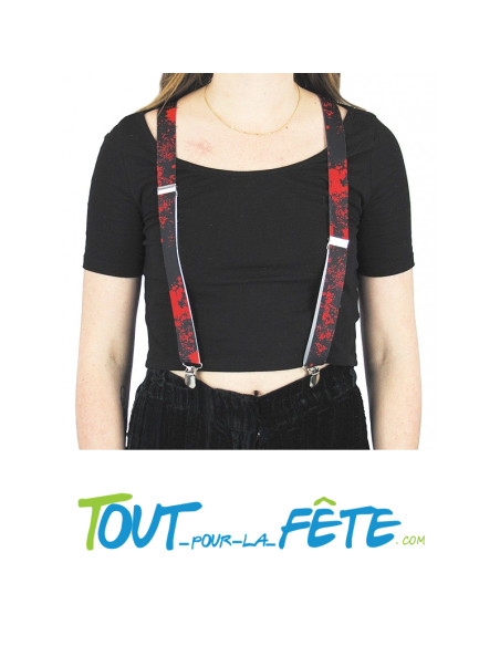 Bretelles noirs avec tache de sang