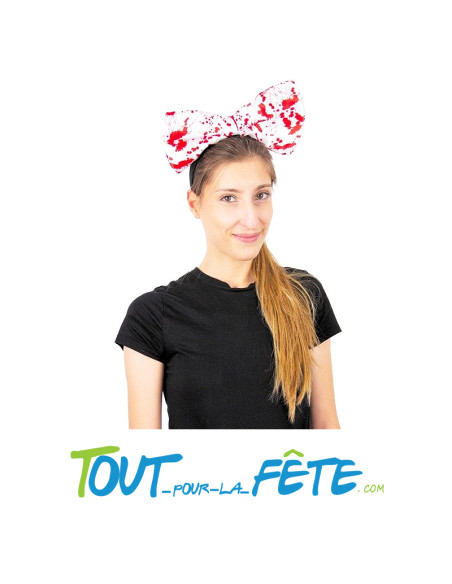 Serre tête noeud blanc ensanglanté