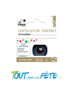 Lentilles de contact annuelle iris bleu 2