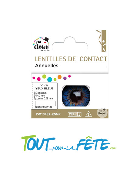 Lentilles de contact annuelle iris bleu