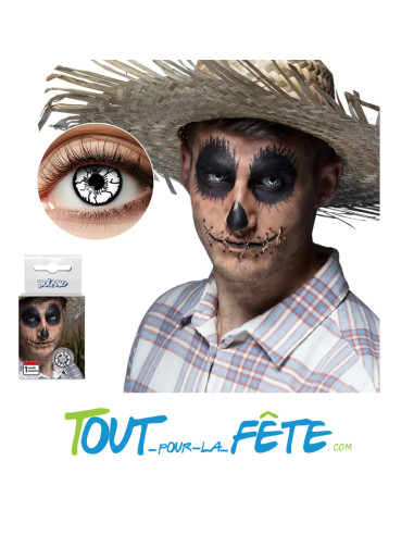 Lentilles de contact journalière épouvantail noires et blanches