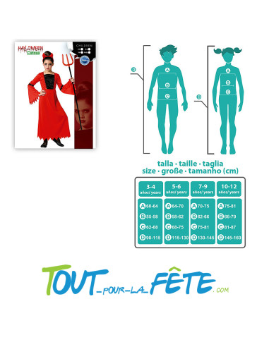 Déguisement de diablesse taille enfant