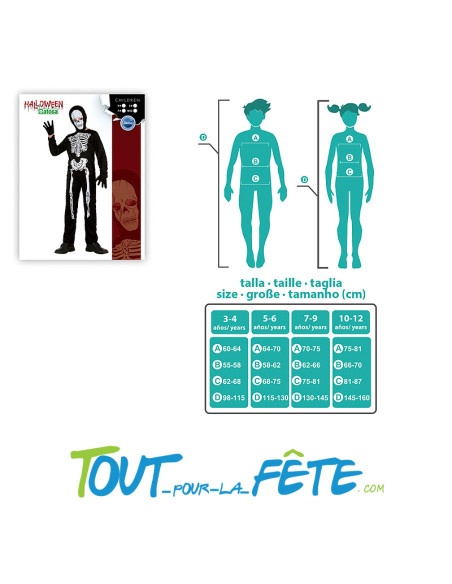 Costume squelette taille enfant