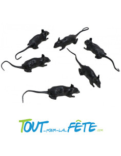 6 souris noires 8,5x2x2 cm 2