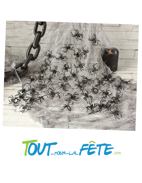 50 araignées noir 4x2 cm