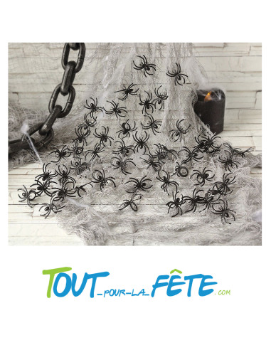 50 araignées noir 4x2 cm
