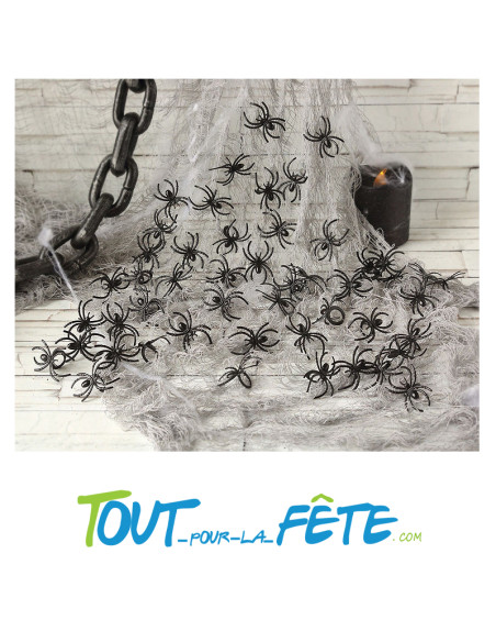 50 araignées noir 4x2 cm