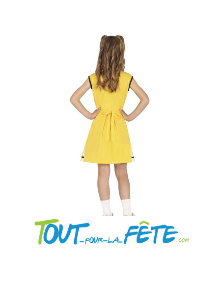 Déguisement de Pompom girl jaune taille enfant