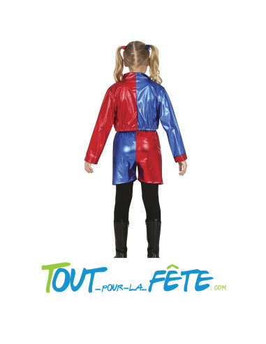 Déguisement Harley Quinn rouge et bleu taille...