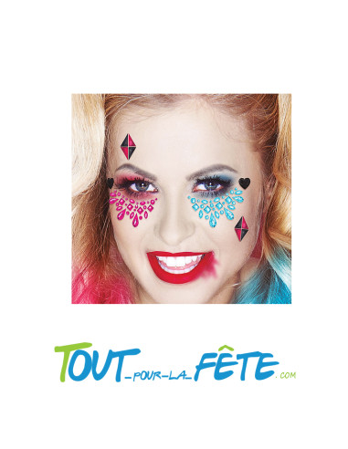 Strass autocollant pour visage Dangerous girl Harley Quinn