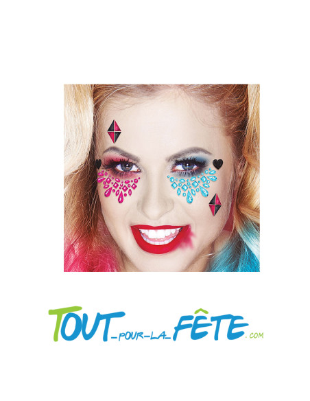 Strass autocollant pour visage Dangerous girl Harley Quinn