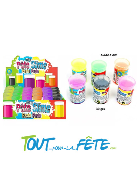 Bidon pâte slime fluo mini 30g