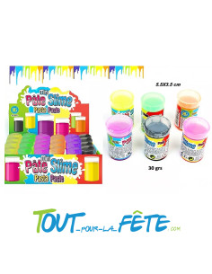 Bidon pâte slime fluo mini 30g