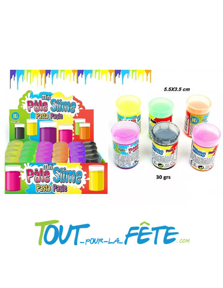 Bidon pâte slime fluo mini 30g