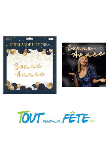 Guirlande lettres bonne année or 2m
