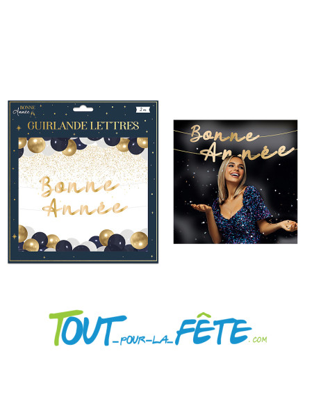 Guirlande lettres bonne année or 2m
