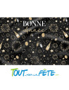 Toile murale " bonne année " noir et or 2m10 x 1m50