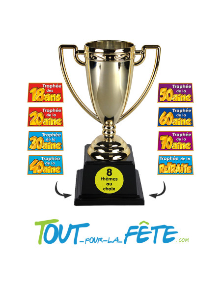 Trophée avec étiquette personnalisé