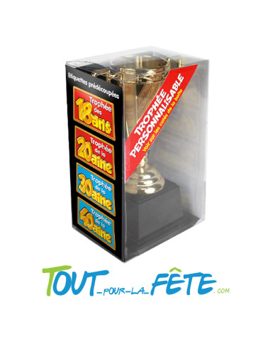 Trophée avec étiquette personnalisé