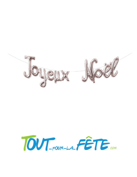 Ballon aluminium lettres Joyeux Noel 2.50m argent