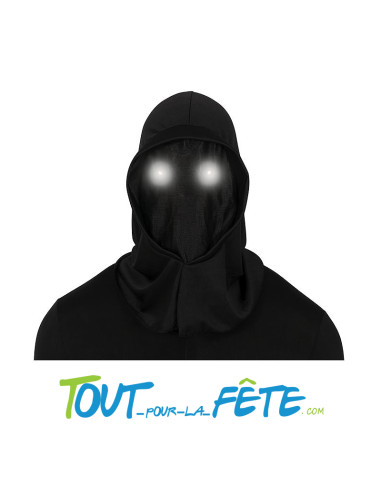 Masque cagoule noir avec led dans les yeux
