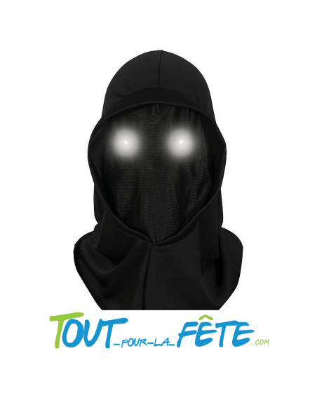 Masque cagoule noir avec led dans les yeux