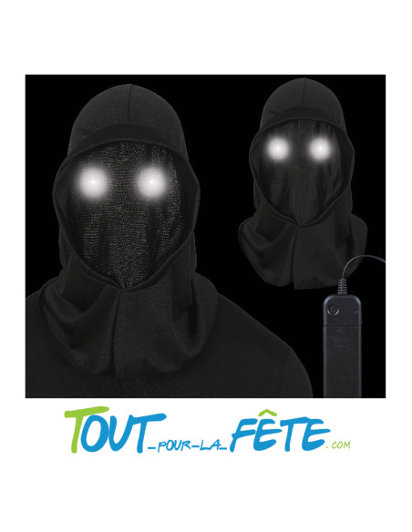 Masque cagoule noir avec led dans les yeux