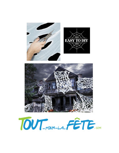 Décoration en tissu pour créer des toiles d'araignées 1.80m x 5m