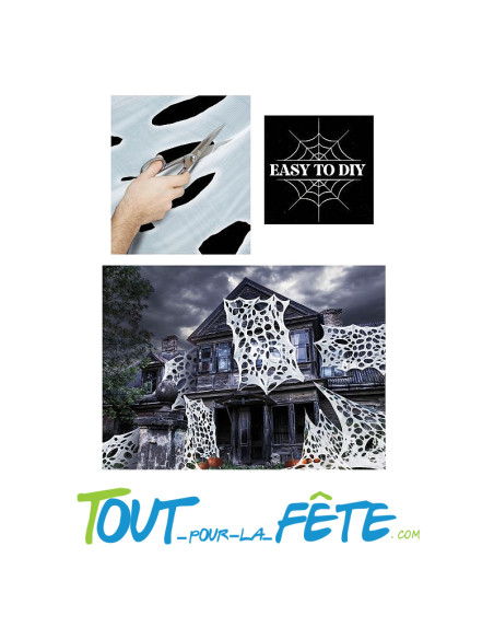 Décoration en tissu pour créer des toiles d'araignées 1.80m x 5m