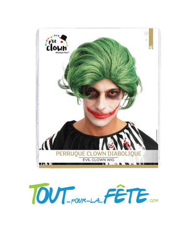 Perruque clown le joker verte