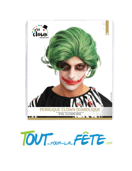 Perruque clown le joker verte