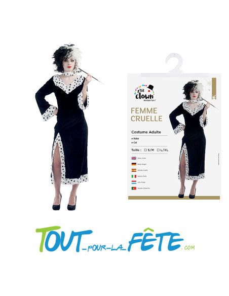 Déguisement de Cruella ( 101 dalmatiens ) taille adulte