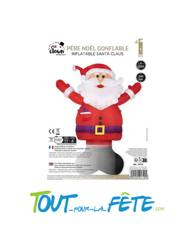 Père noel gonflable et lumineux 2.40x1.95 m