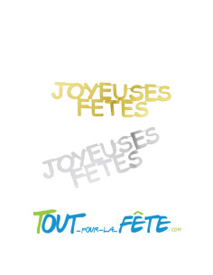 Confettis joyeuses fêtes or et argent