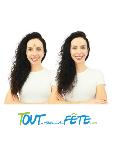 Strass autocollant pour visage UV fluo 5 ( modèle aléatoire )
