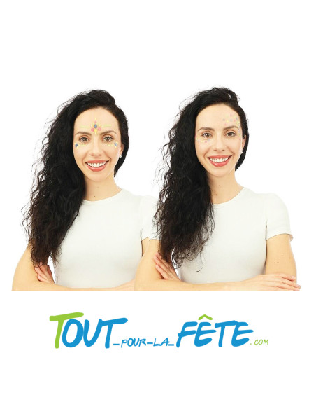 Strass autocollant pour visage UV fluo 5 ( modèle aléatoire )