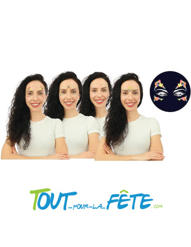 Strass autocollant pour visage UV fluo 5 (...