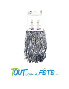 Paire de pompoms metalisés ( coloris aléatoires ) 2