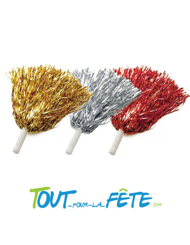 Paire de pompoms metalisés ( coloris aléatoires )