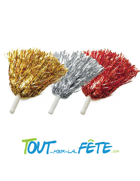 Paire de pompoms metalisés ( coloris aléatoires )