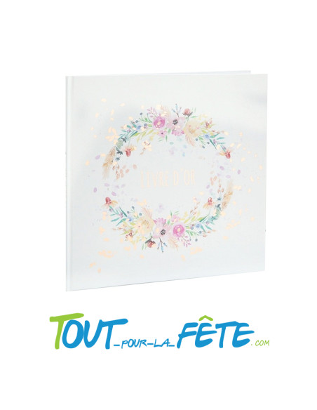Livre d'or fleuri 24 cm 20 pages