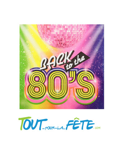Lot de 20 serviettes année 80 multicolore