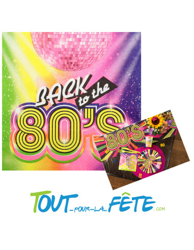 Lot de 20 serviettes année 80 multicolore